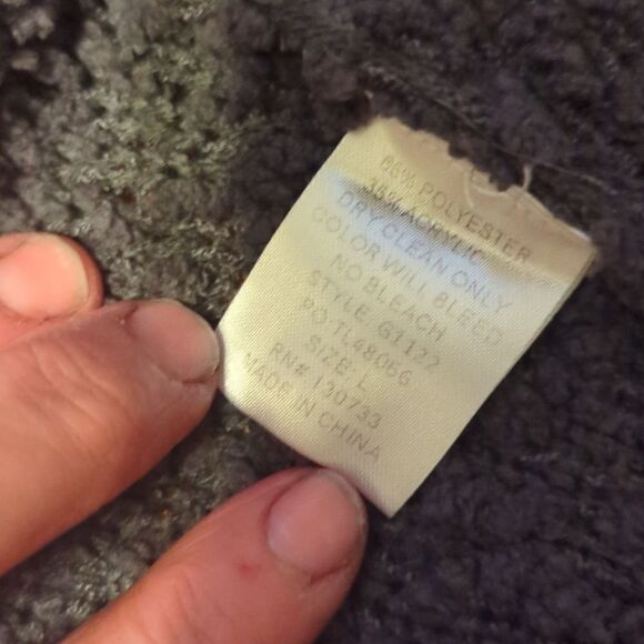 Umgee Women's Open Cardigan Pop Corn Texture Grey  Size L - Picture 6 of 7